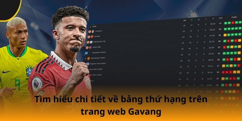 Tìm hiểu chi tiết về bảng thứ hạng trên trang web Gavangtv